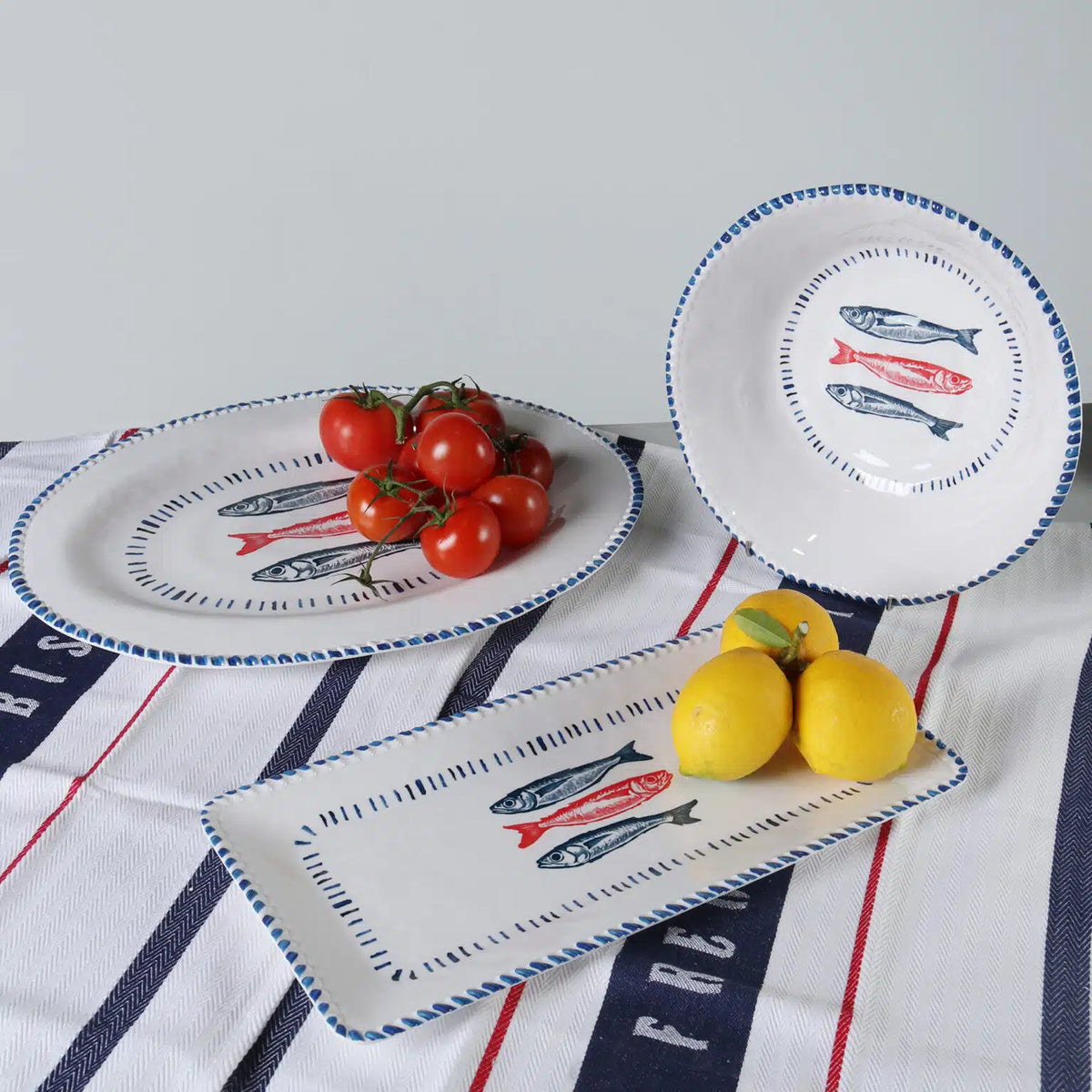 Melamine Nautical Sardine Oval Platter