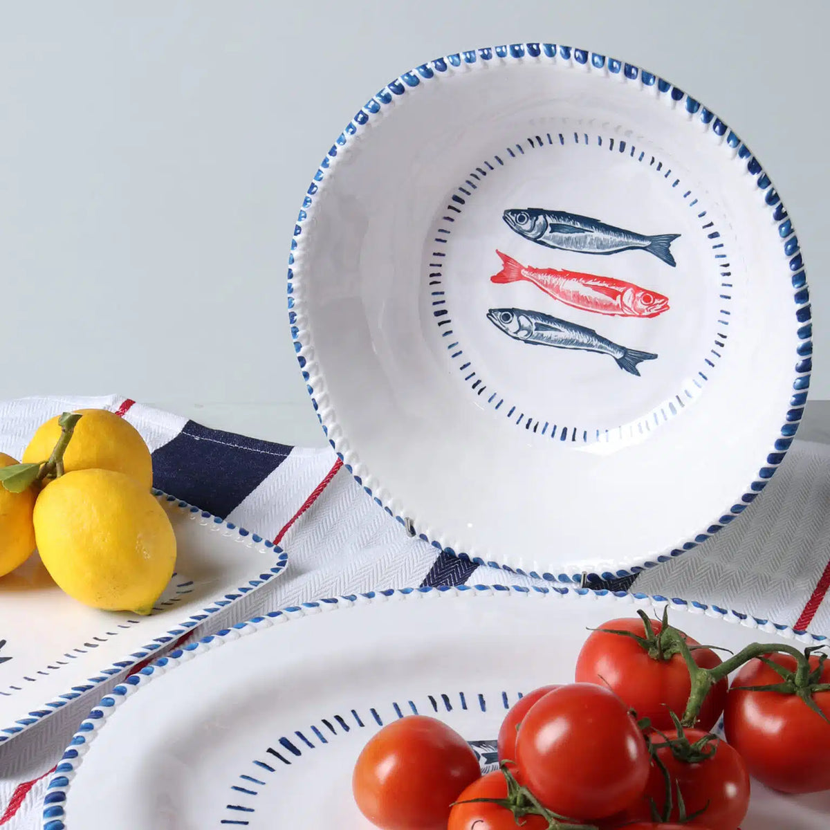 Melamine Nautical Sardine Oval Platter
