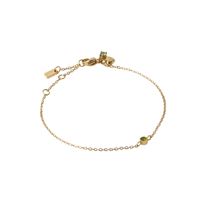 Mini Birthstone Bracelet | August-Peridot