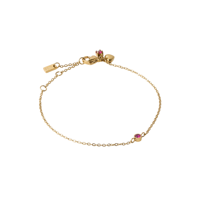 Mini Birthstone Bracelet | July-Ruby