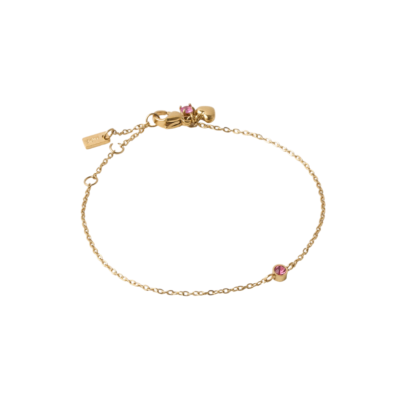 Mini Birthstone Bracelet | October-PinkTourmaline