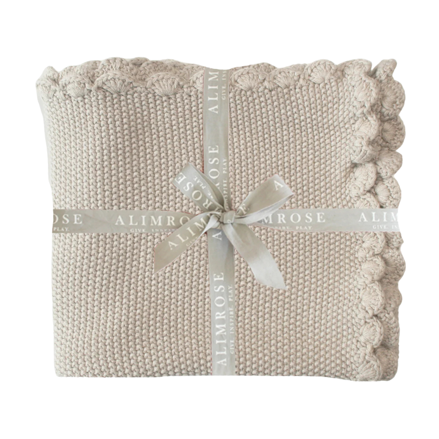 Mini Moss Stitch Baby Blanket Latte