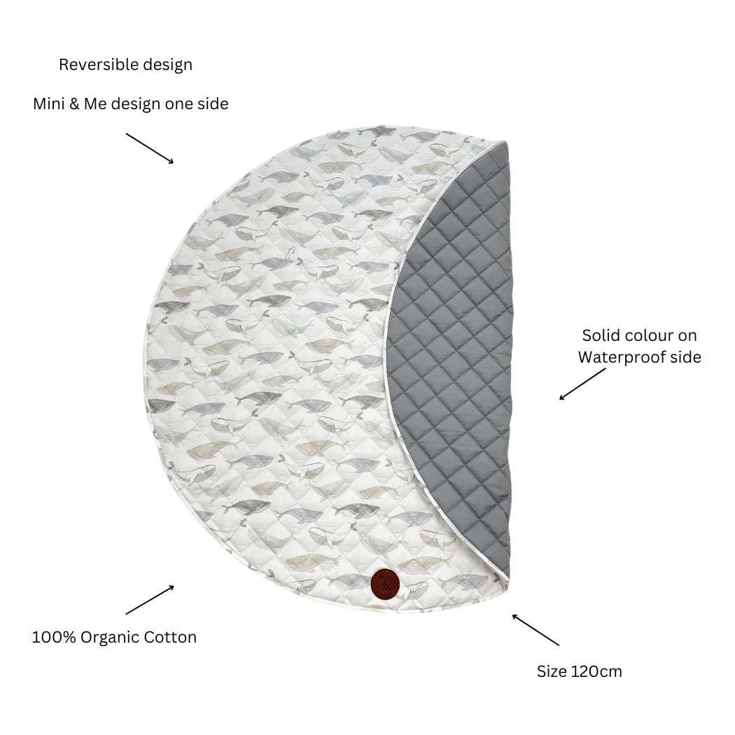Padded Water-resistant Playmat Whales