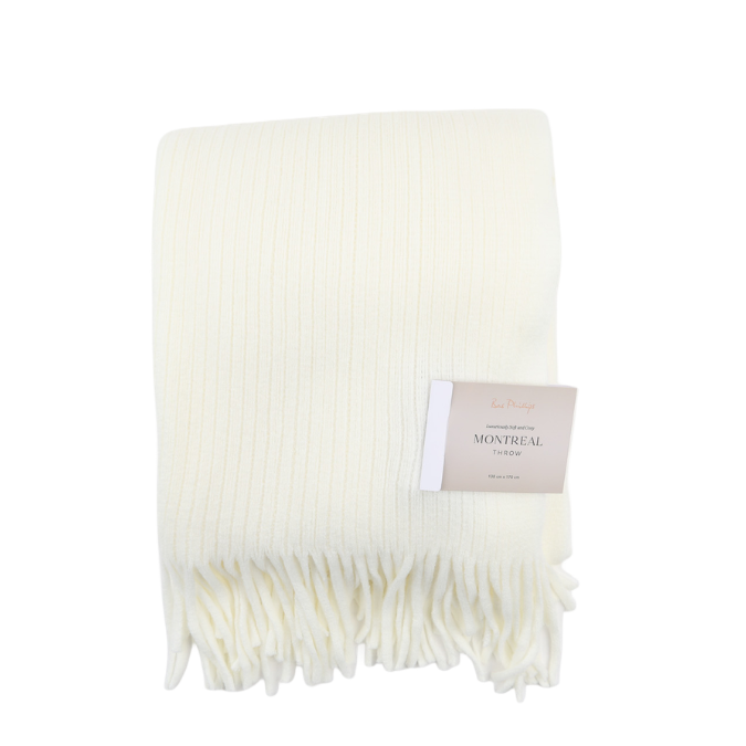 Montreal Stripped Throw | White
