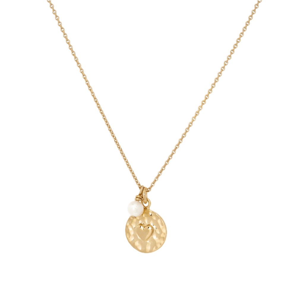 Heart &amp; Pearl Necklace | Gold