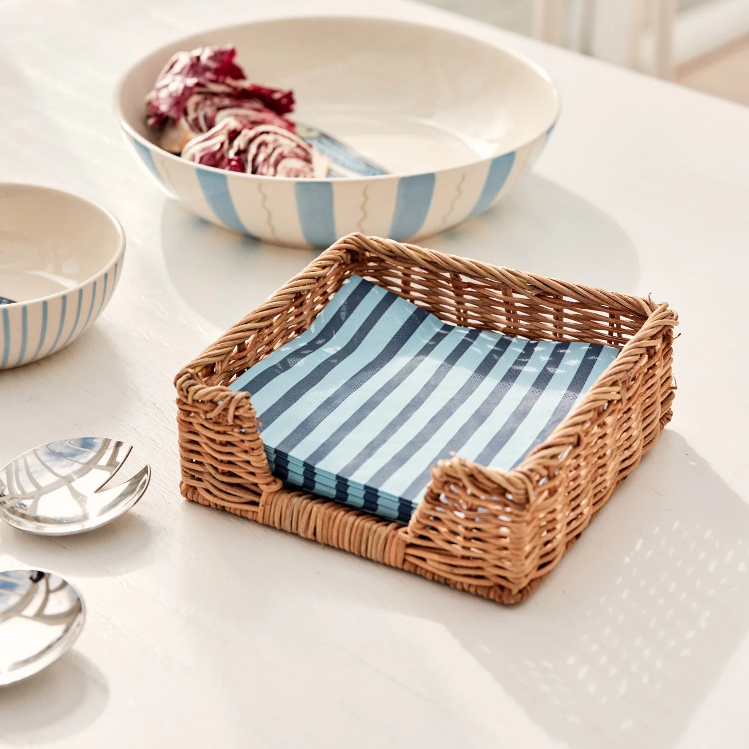 Niki Stripe Blue Paper Napkins | Set/20