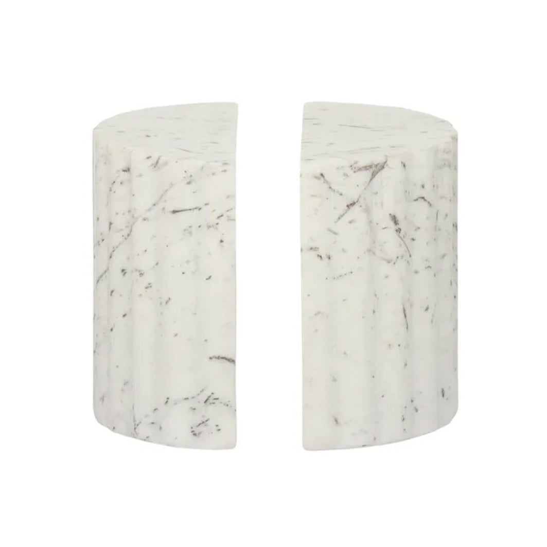Strie Set/2 Marble Bookends
