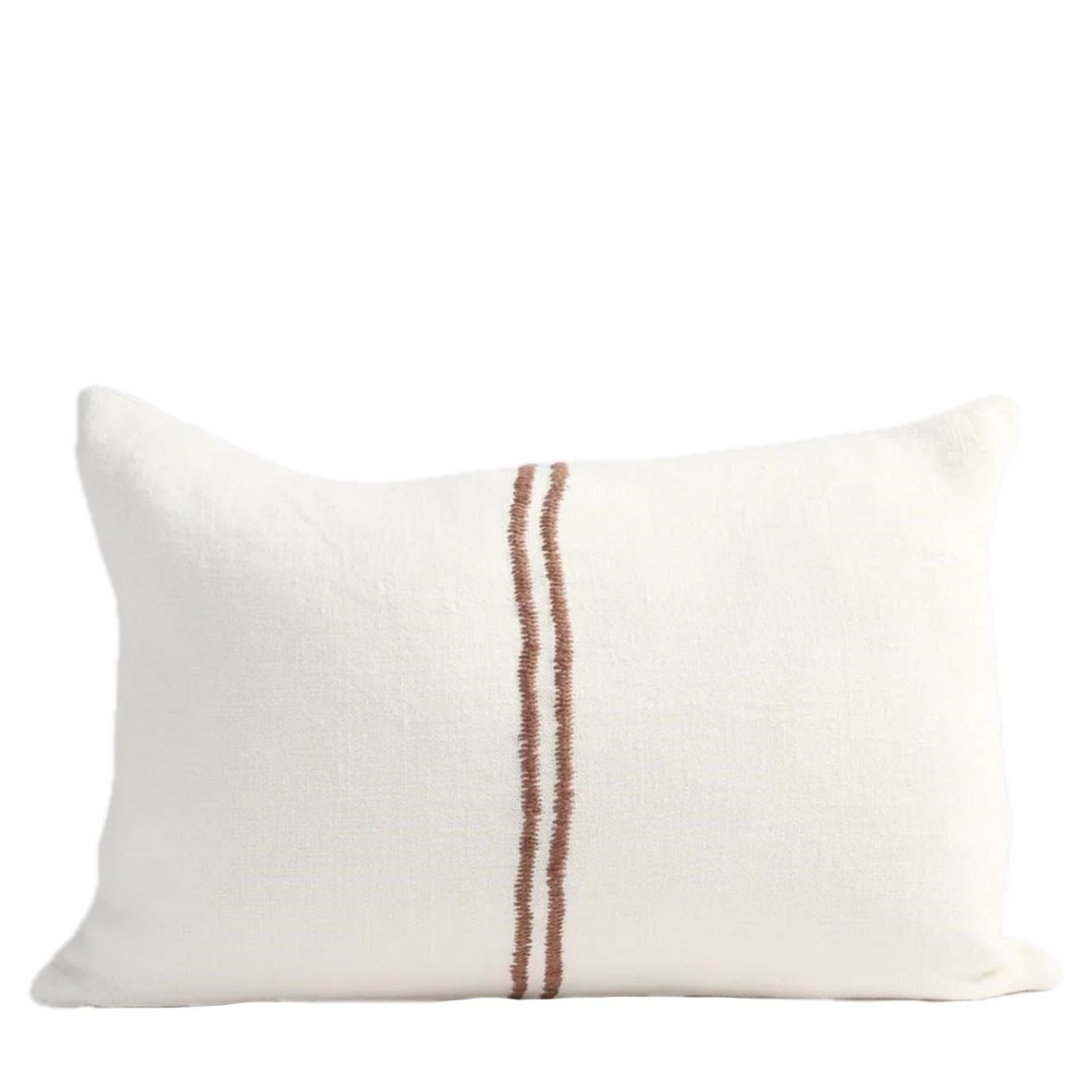 Orion Linen Cushion | Off White/Chocolate | 40 x 60cm