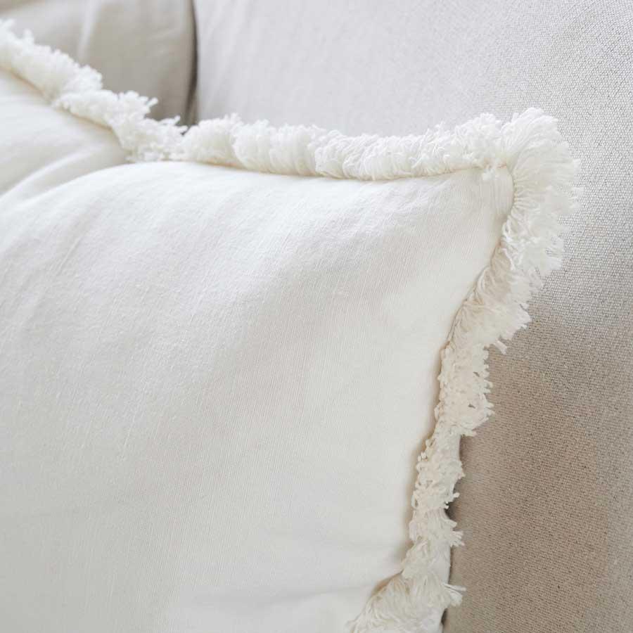 Off White Luca Boho Linen Cushion