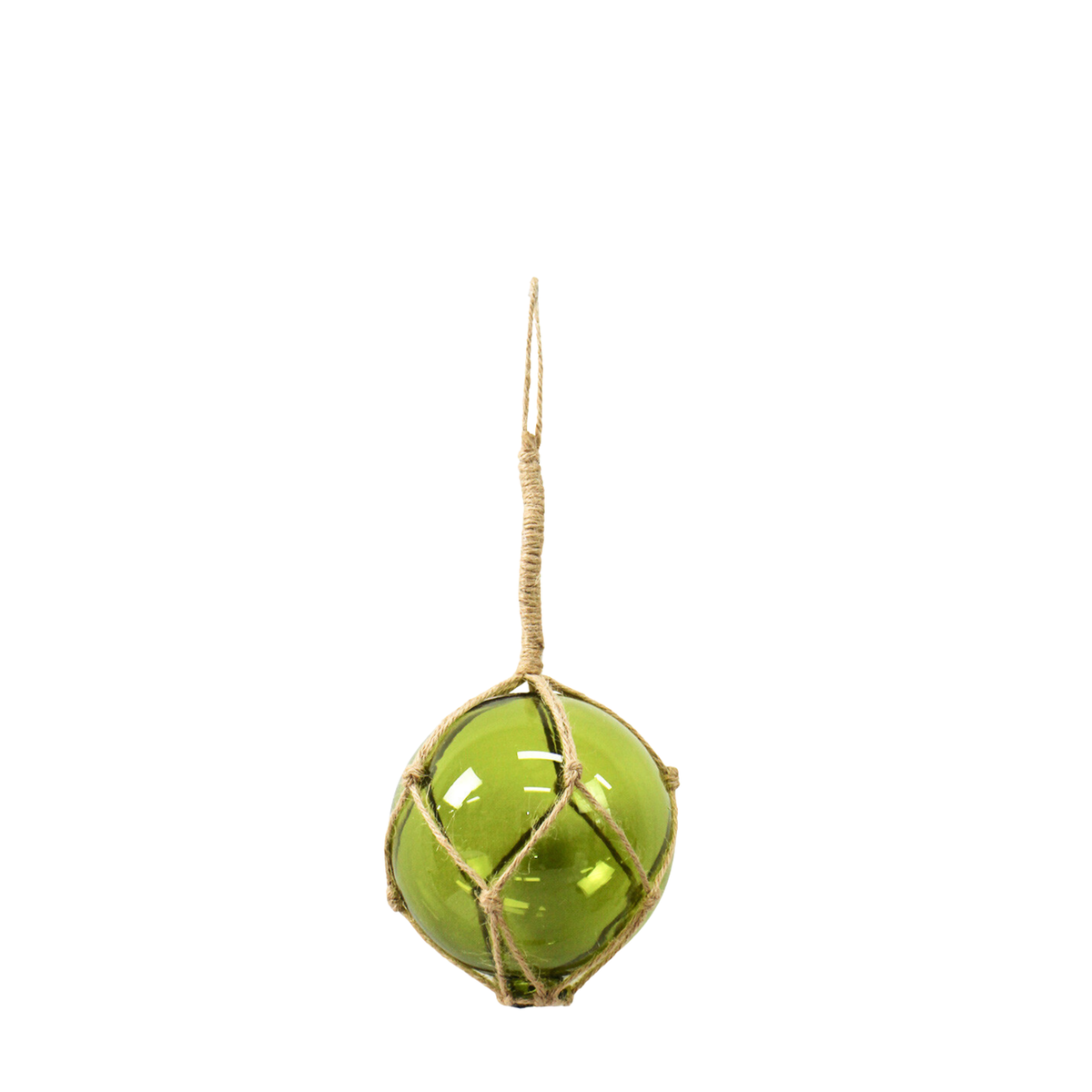Olive Glass Rope Ball | Small
