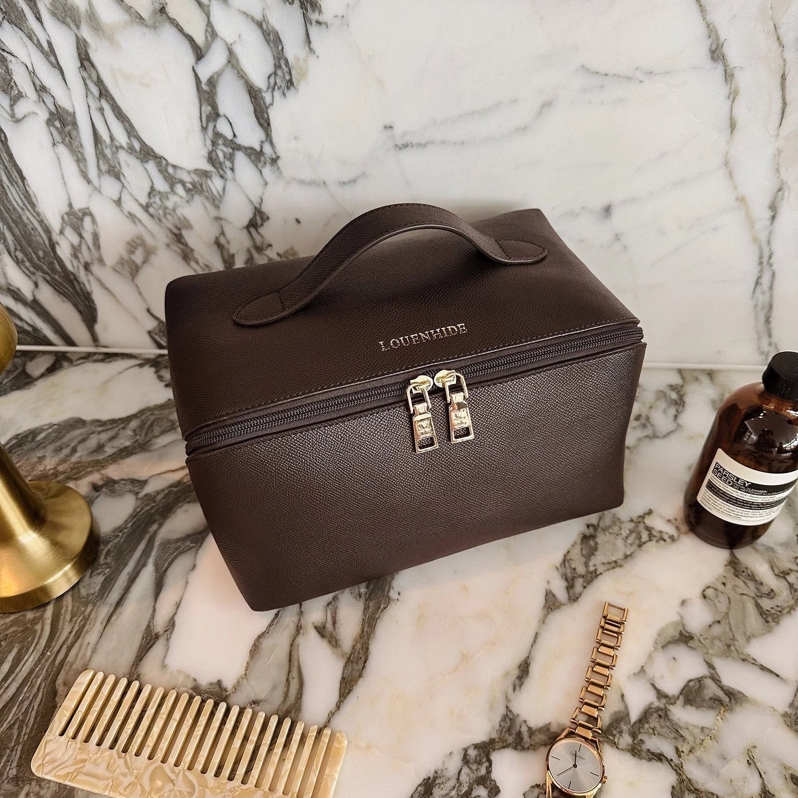 Orion Makeup Bag | Chocolate
