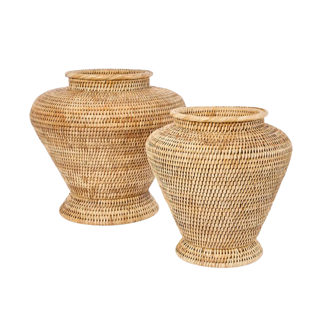 Paume Rattan Flower Urn | Large