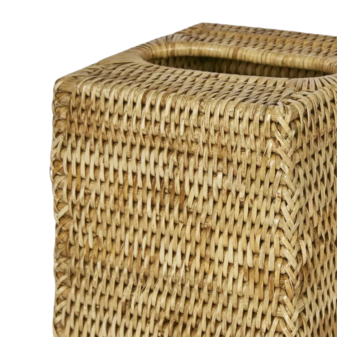 Paume Rattan Square Tissue Box