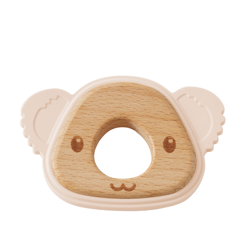 Riley Koala Silicone Teether | Peach
