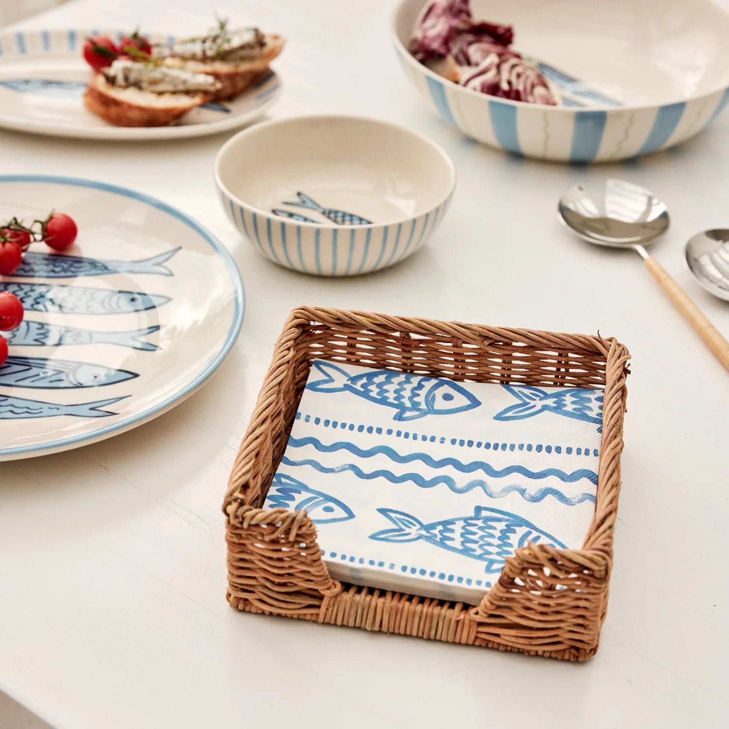 Positano Blue Paper Napkins | Set/20