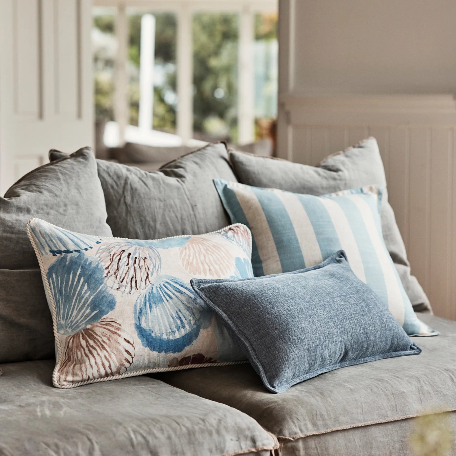 Rockpool Blue Lumbar Cushion
