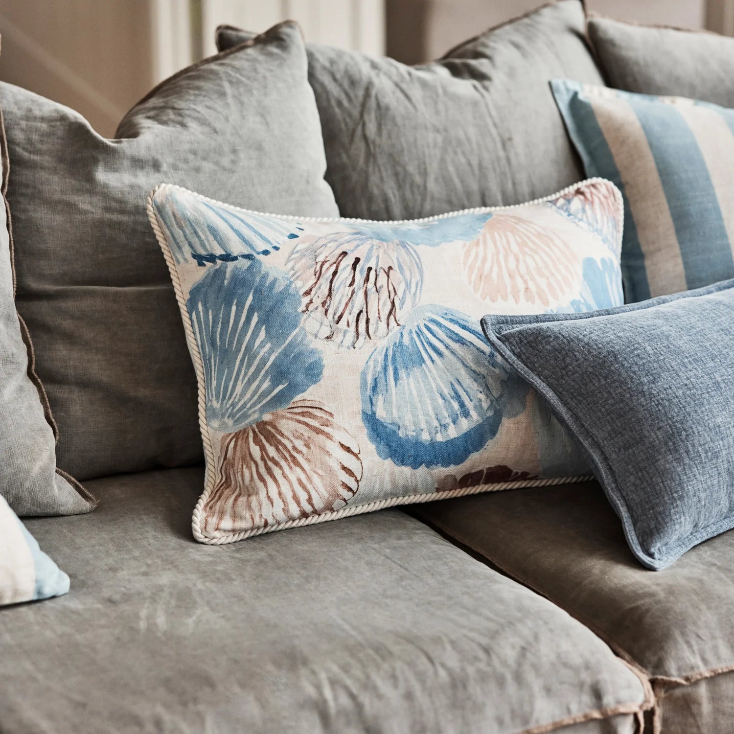 Rockpool Blue Lumbar Cushion