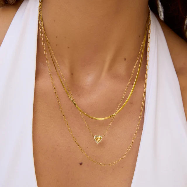 Rosie Heart Necklace | Gold