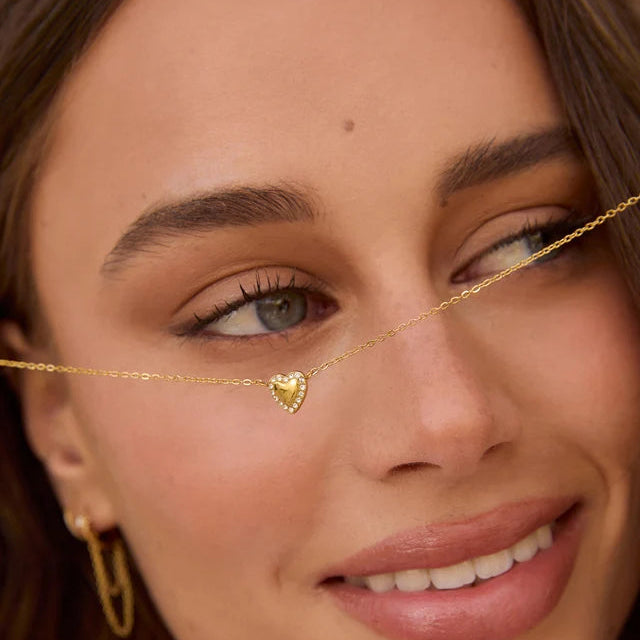 Rosie Heart Necklace | Gold