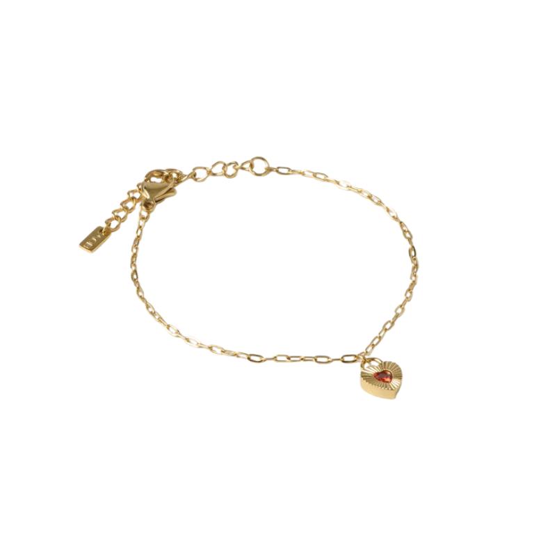 Ruby Heart Bracelet | Red