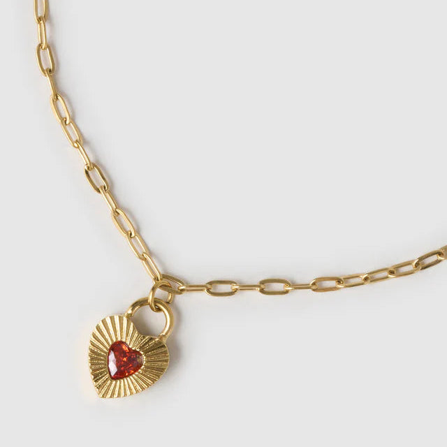 Ruby Heart Bracelet | Red