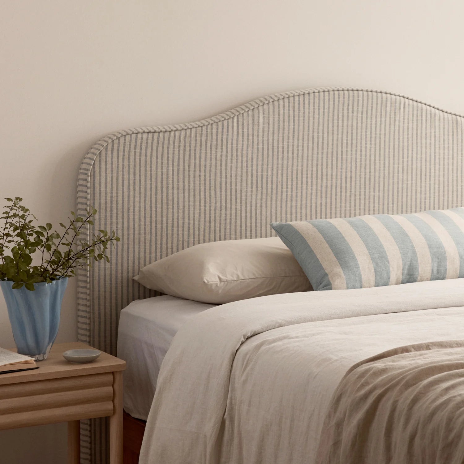 Rye Sky Blue Stripe Lumbar Cushion