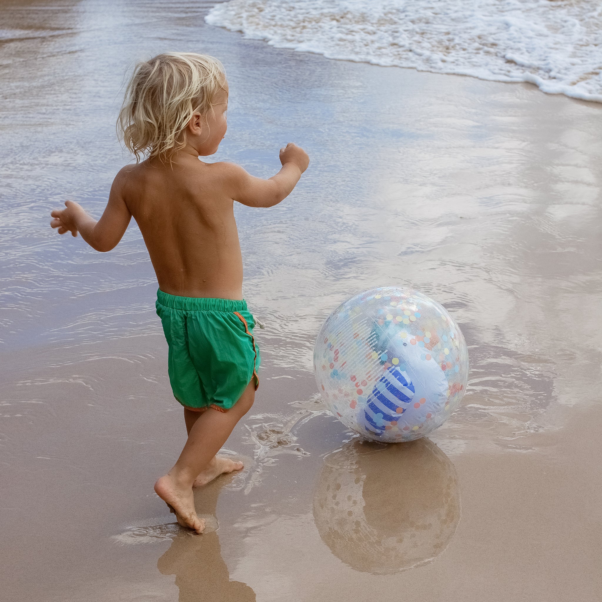3D Inflatable Beach Ball Sammy the Seagull Blue Stripe