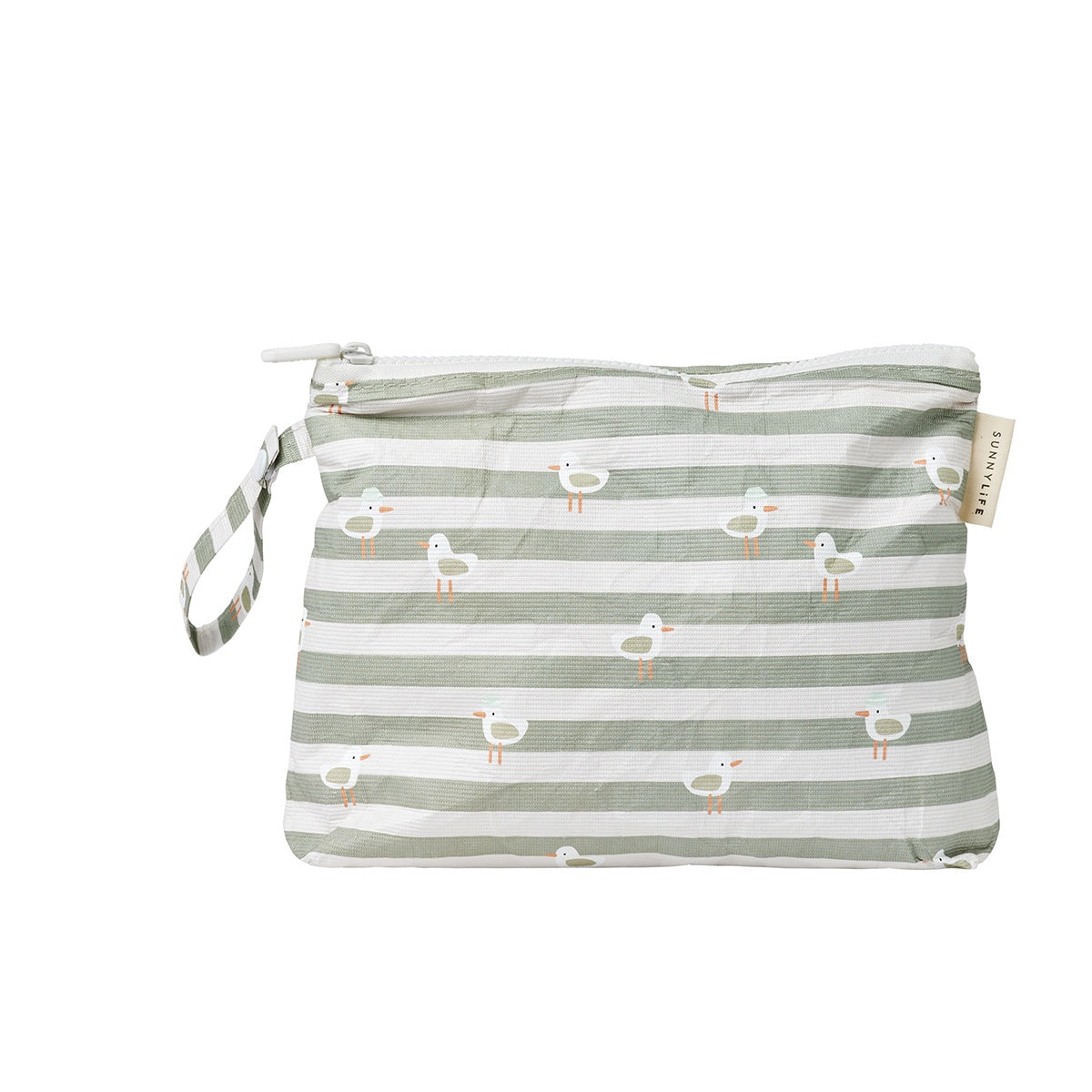 Kids Wet Bag Sammy the Seagull Green Stripe