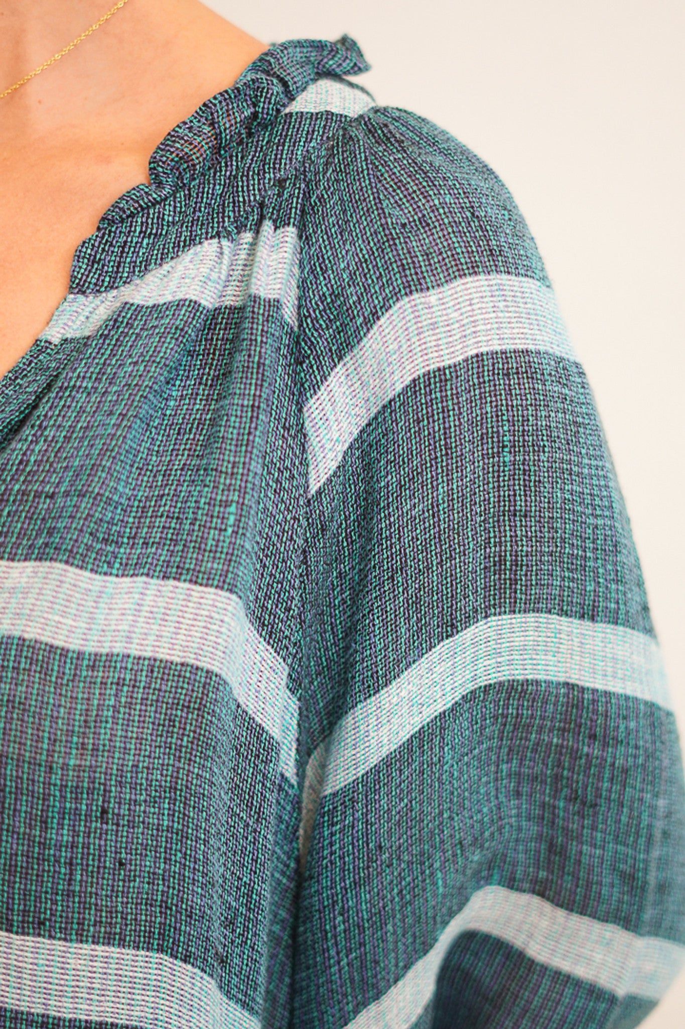 Sofia Mid Dress | Gemstone Blue Stripe Woven