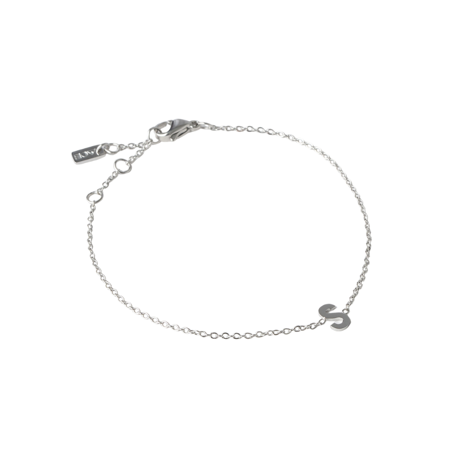 Mini Initial  Bracelet | Silver