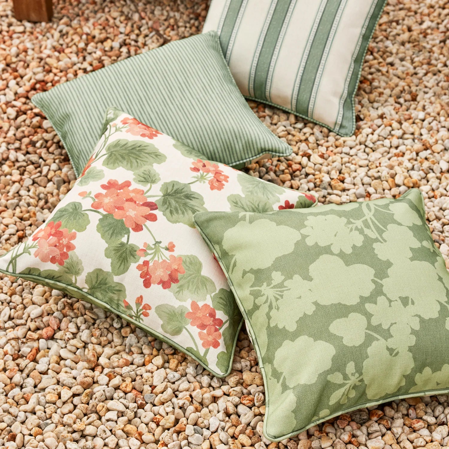 Sailor Green Stripe Reversible Outdoor Cushion