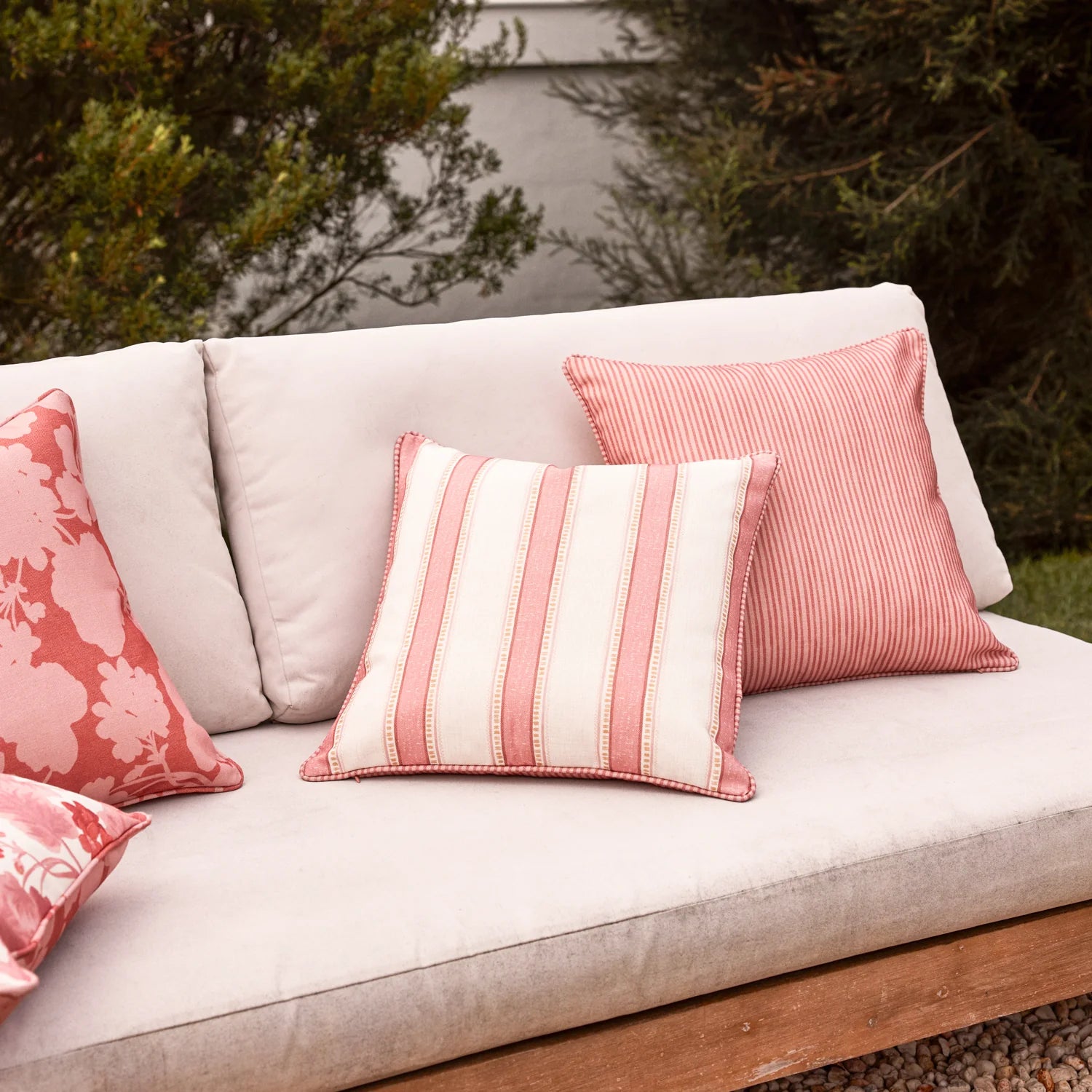 Sailor Pink Stripe Reversible Outdoor Cushion