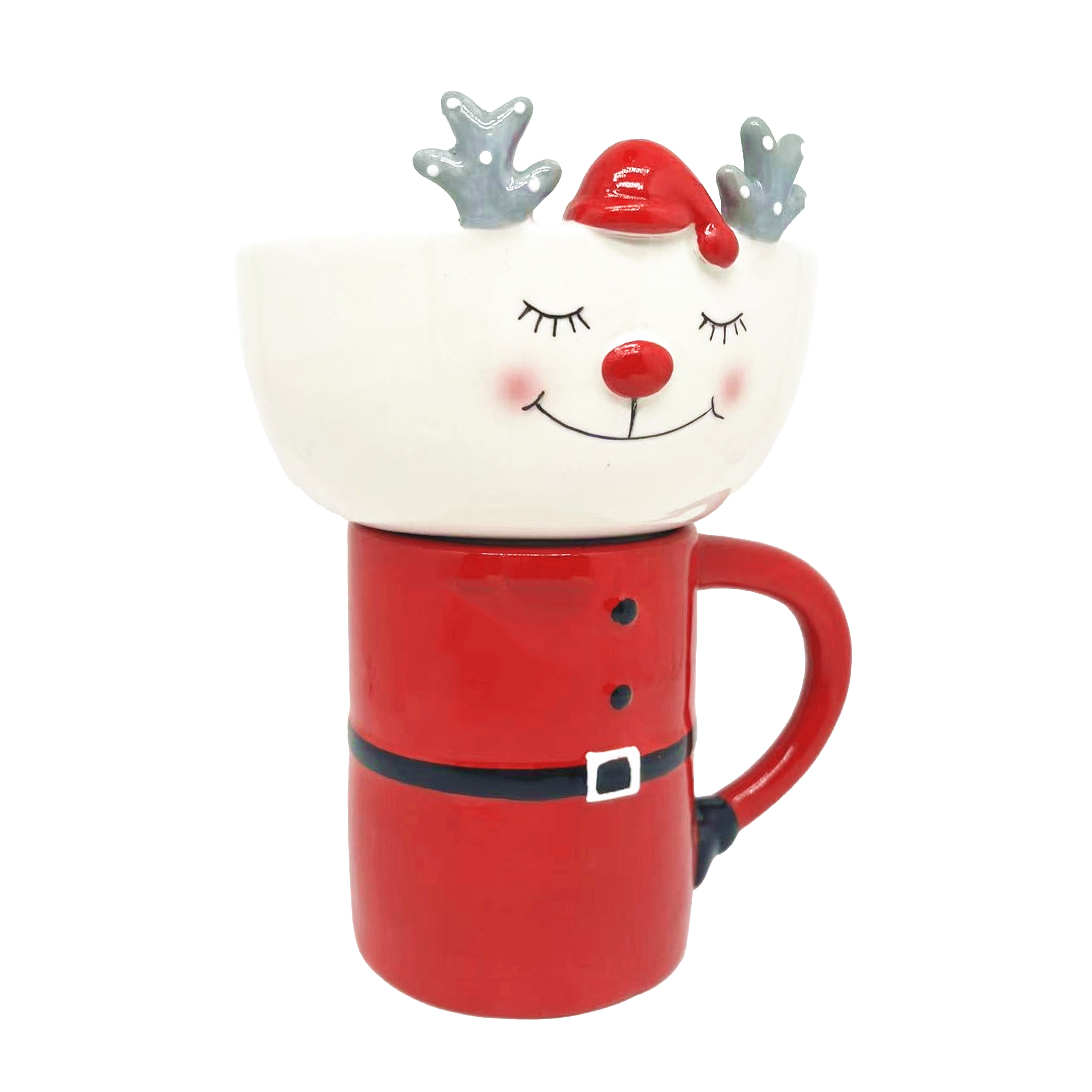 Santas Deer Bowl and Mug Set