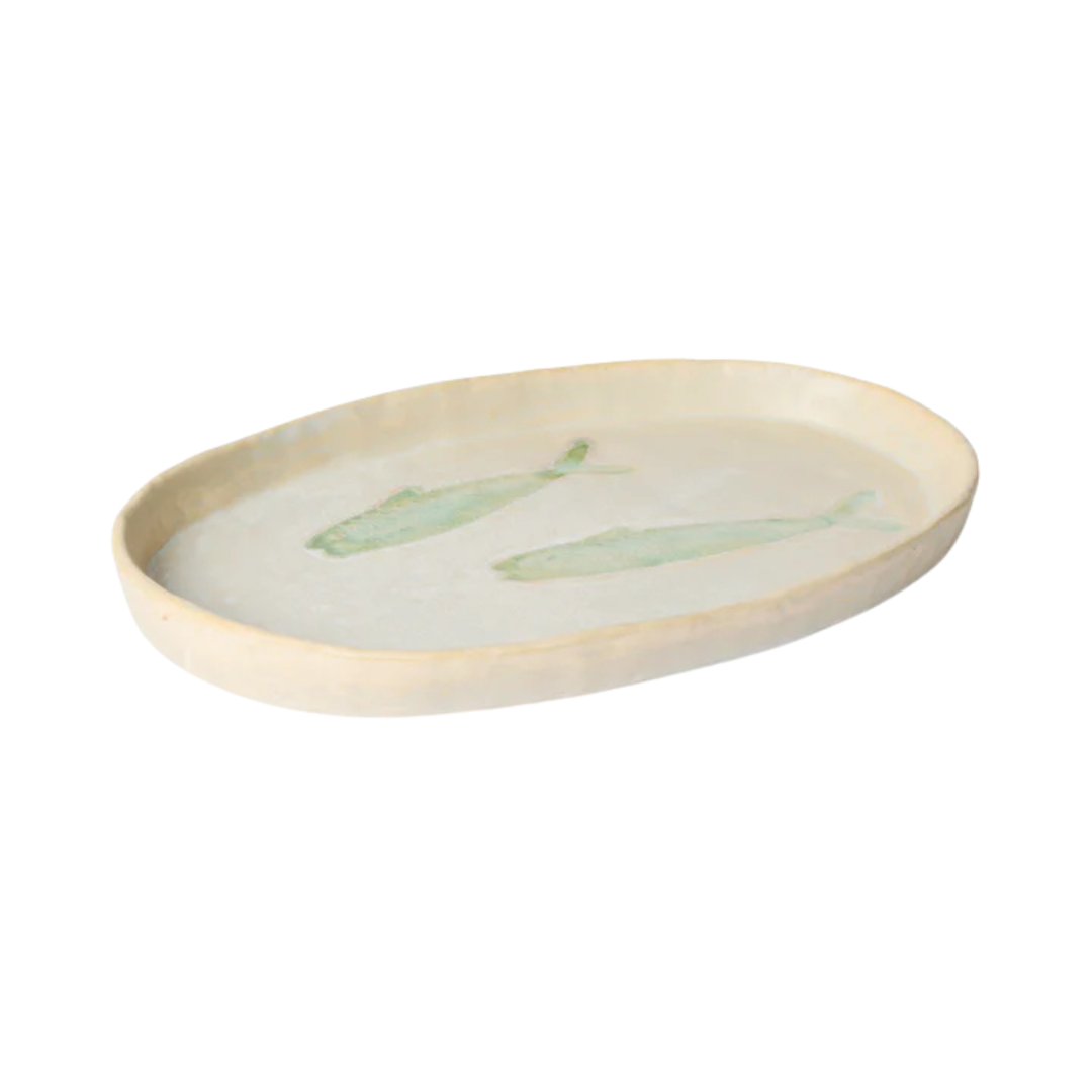 Sardine Seafoam Glazed Plate