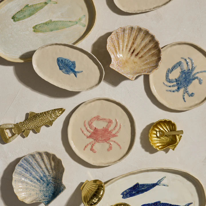 Sardine Seafoam Glazed Plate Lifestyle 