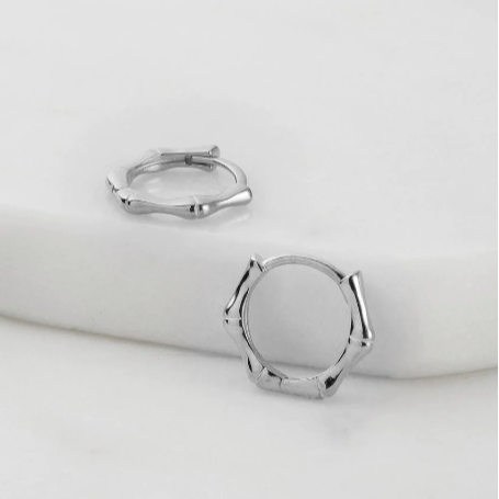 Rye Huggie Earrings | Silver