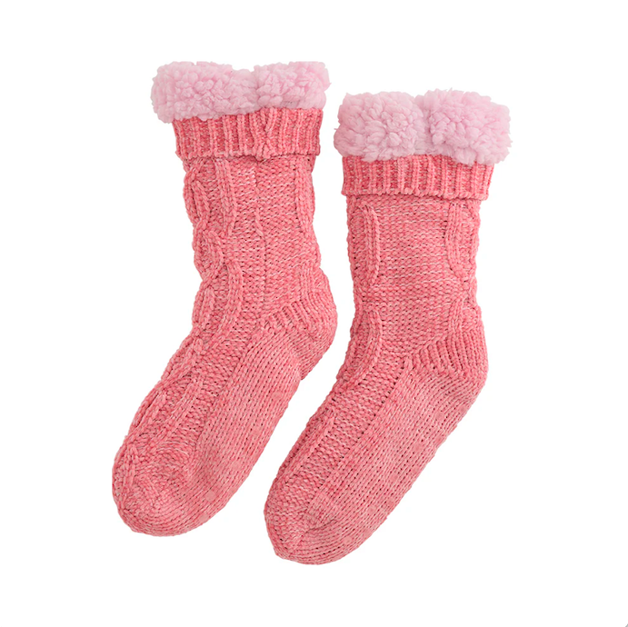 Chenille Lounge Socks | Shell Pink