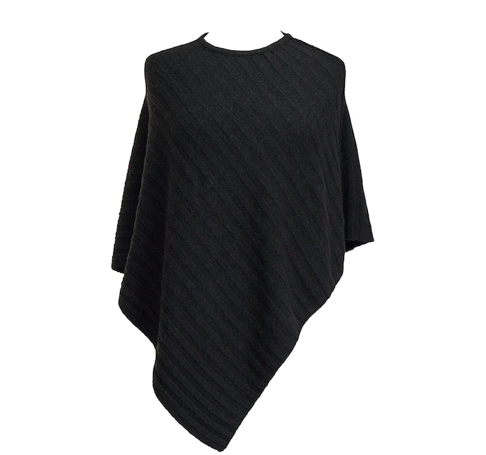 Knit Poncho | Black