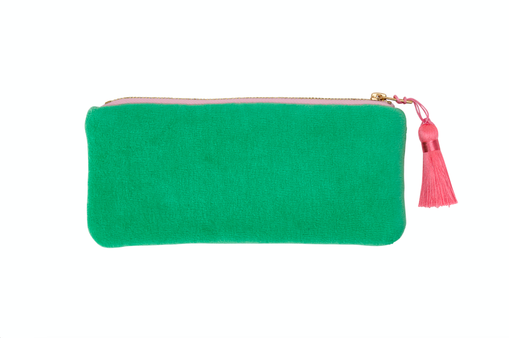 Velvet Make Up Pouch | Meadow Green