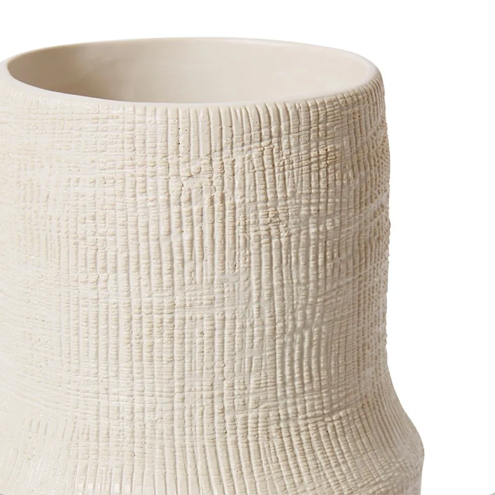 Atlas Hessian White Vase | Medium