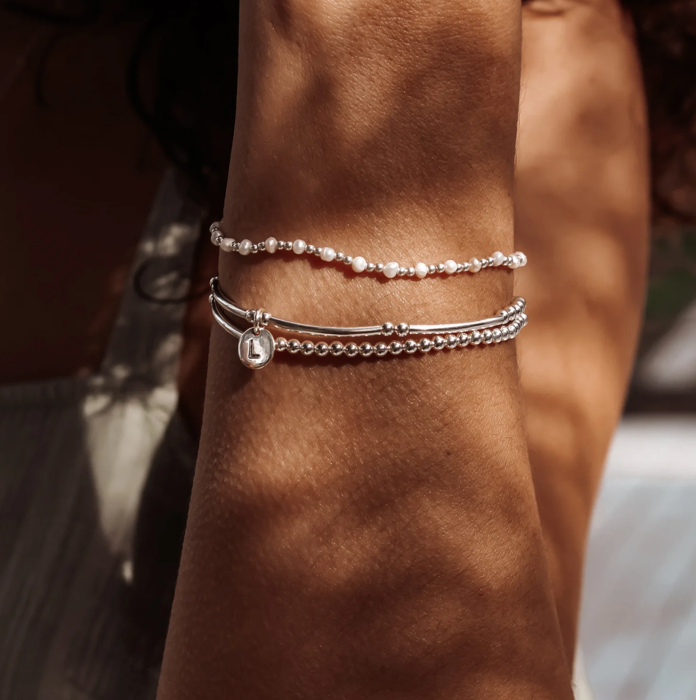 A-Z Initial Sterling Silver Bracelets