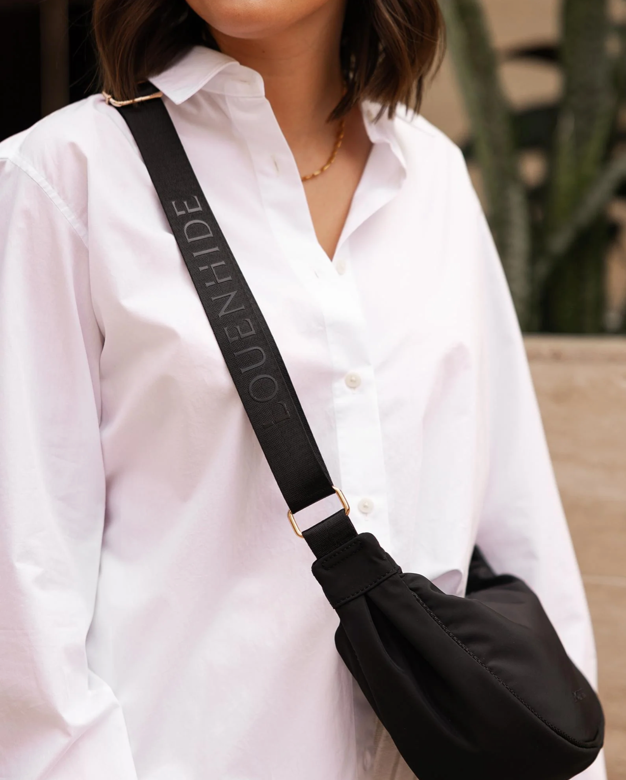 Sylvia Nylon Crossbody Bag | Black