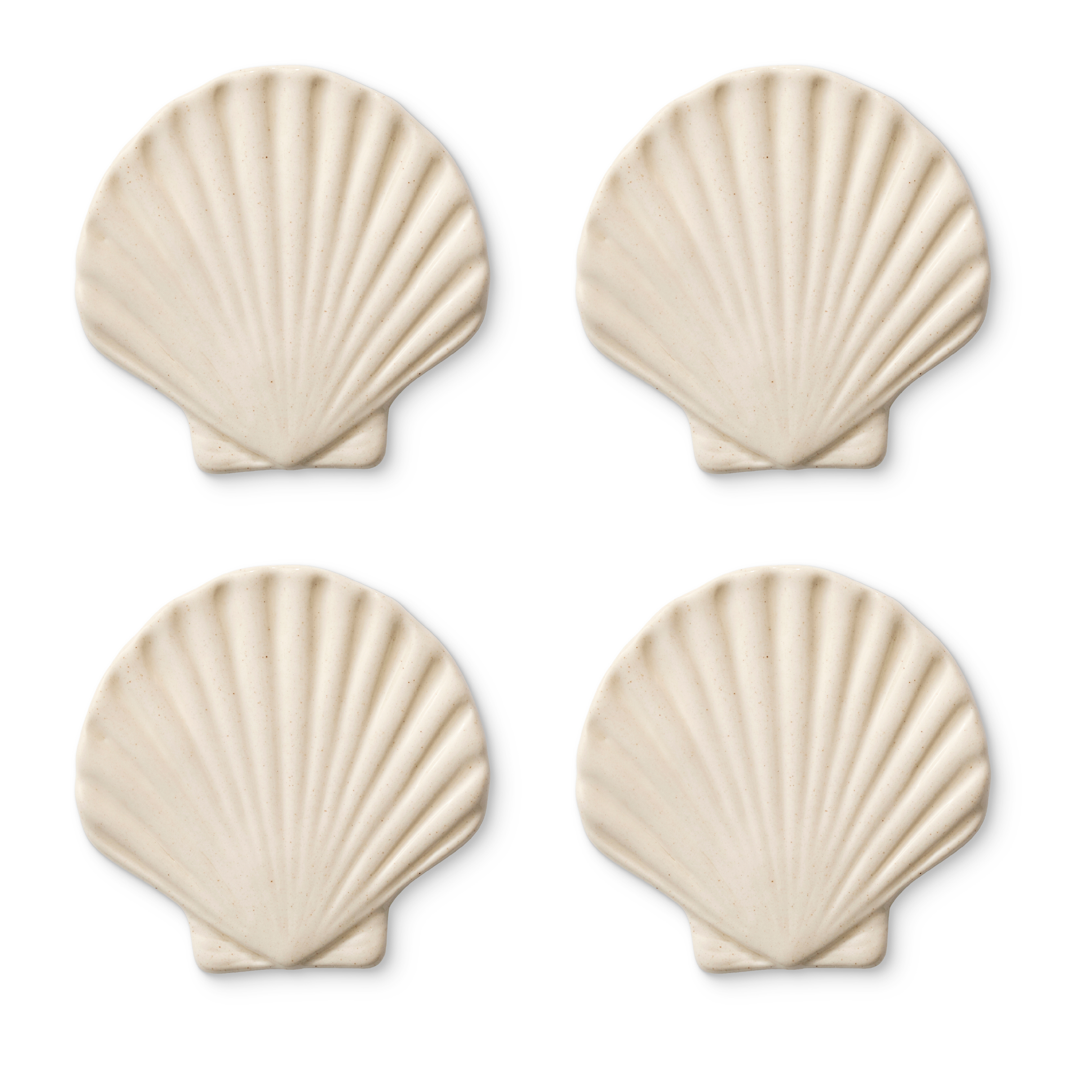 Seashell Off White Coaster | Set/4