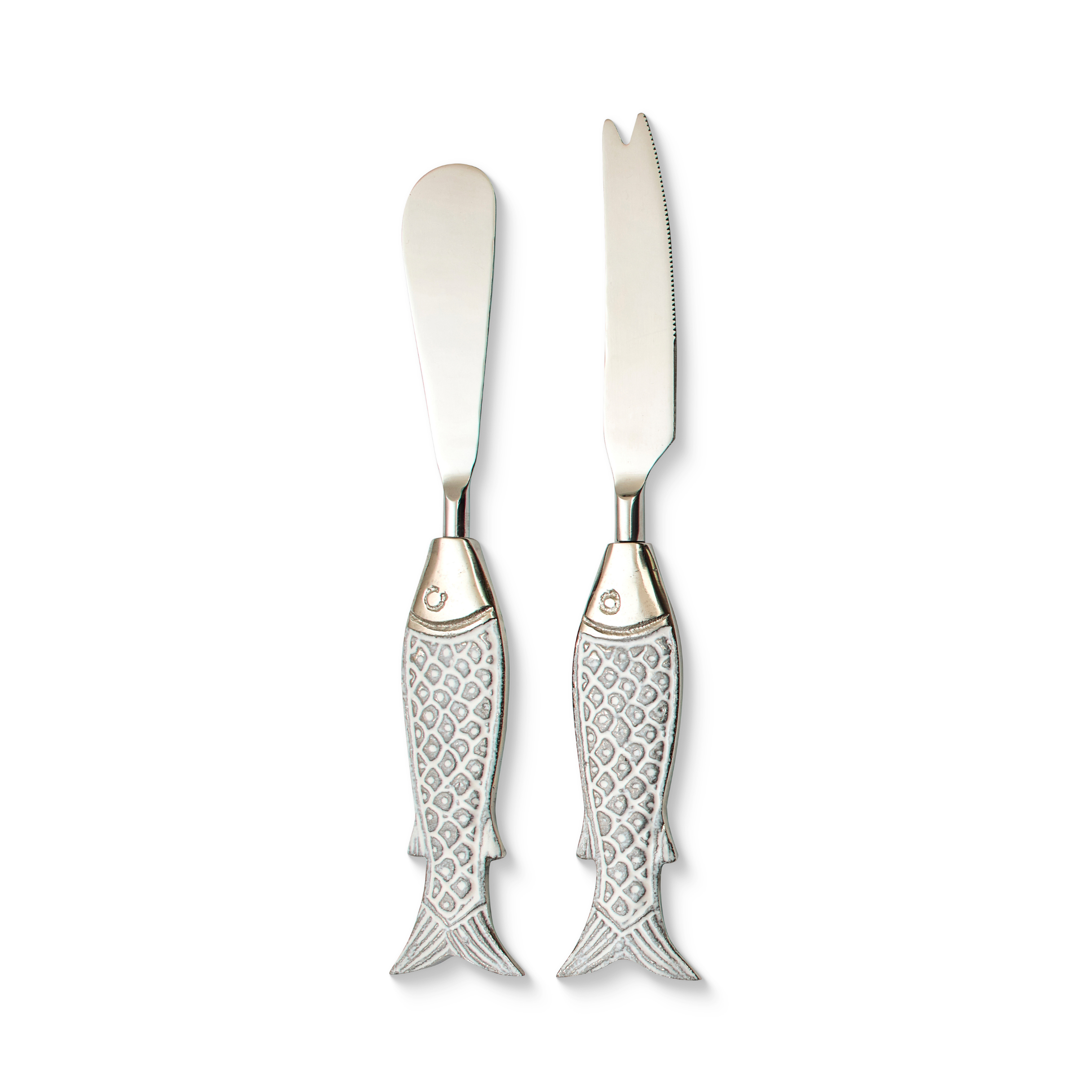 Seychelles Silver Fish Cheese Knife | Set/2