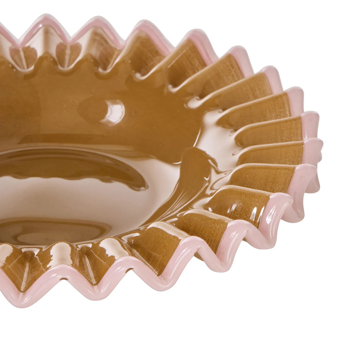 Sigrid Frill Dish| Large | Mustard &amp; Pink