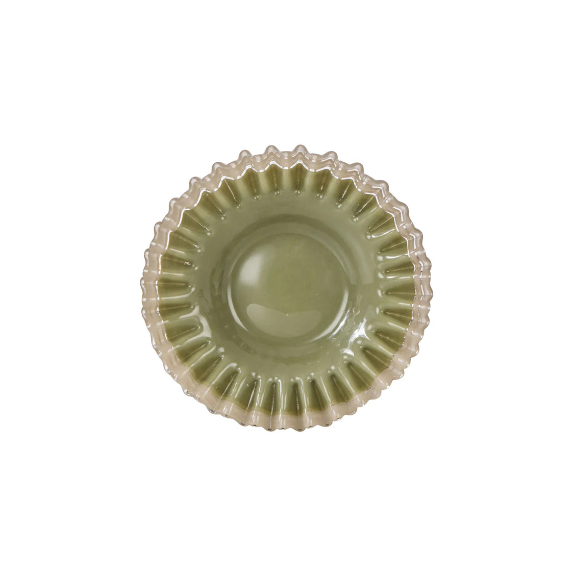 Sigrid Frill Dish Small | Green &amp; Grey