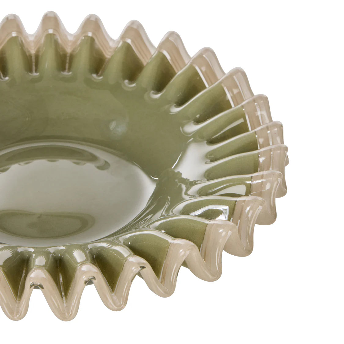 Sigrid Frill Dish Small | Green &amp; Grey