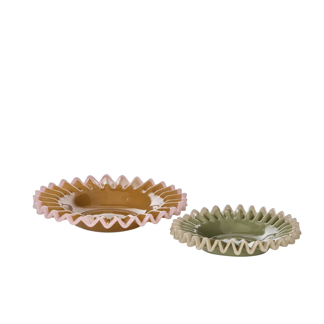 Sigrid Frill Dish Small | Green &amp; Grey