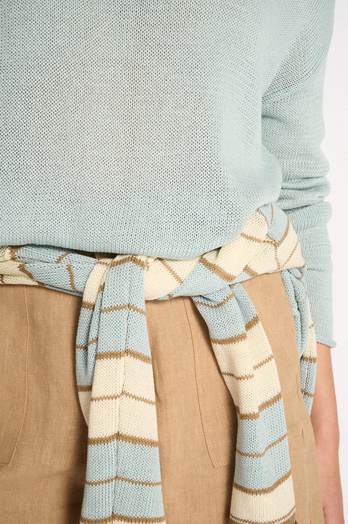 Solene Stripe Knit | Dusty Aqua Stripe