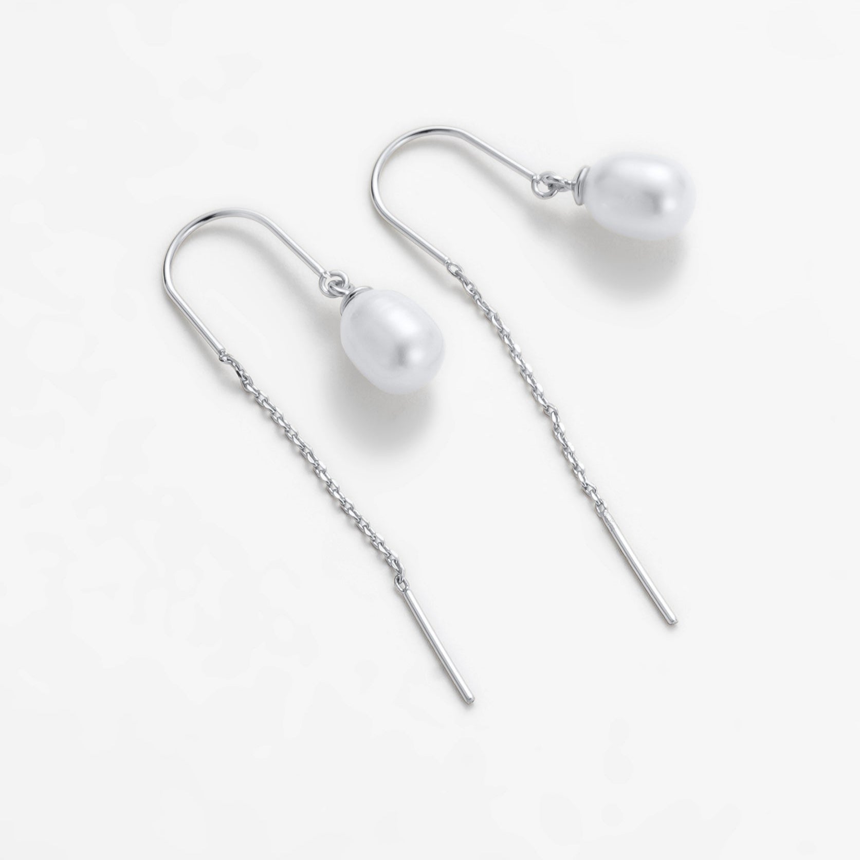 Talia Thread Earrings | Silver